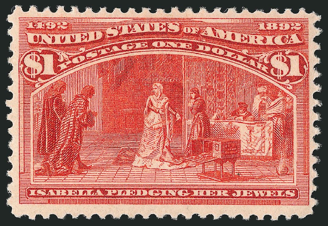 US Stamp Values Scott Catalog # 241 - US$1.00 1893 Columbian Exposition. Robert Siegel Auction Galleries, Sep 2014, Sale 1078, Lot 356