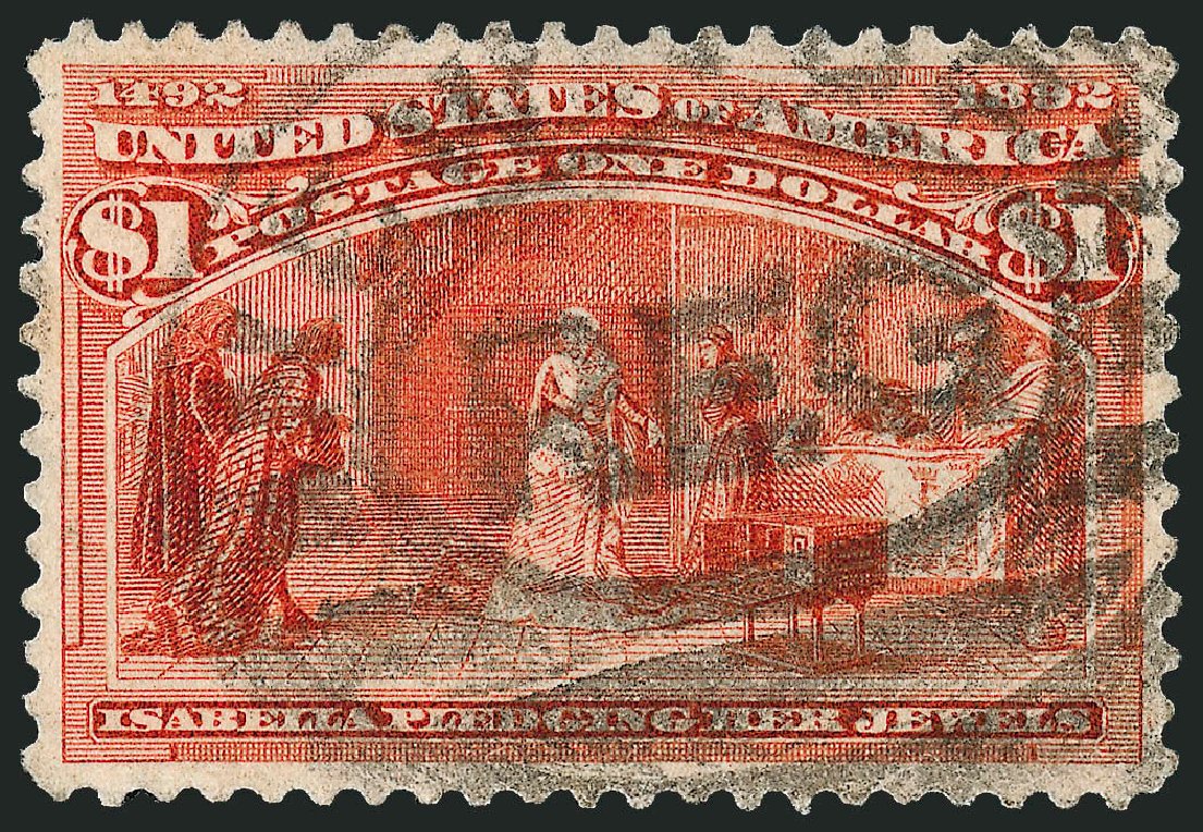 Cost of US Stamp Scott Catalogue # 241 - US$1.00 1893 Columbian Exposition. Robert Siegel Auction Galleries, Sep 2008, Sale 962, Lot 2516