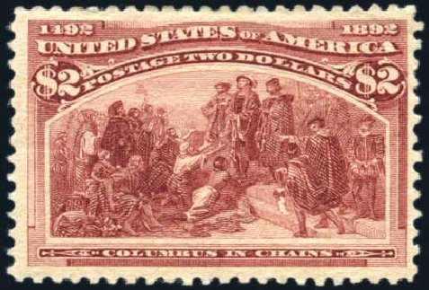 Value of US Stamps Scott Catalogue 242 - US$2.00 1893 Columbian Exposition. Harmer-Schau Auction Galleries, Jun 2008, Sale 78, Lot 1427