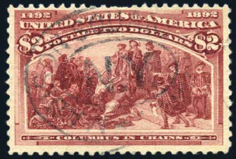 Costs of US Stamps Scott Catalog 242 - 1893 US$2.00 Columbian Exposition. Harmer-Schau Auction Galleries, Feb 2010, Sale 84, Lot 1457