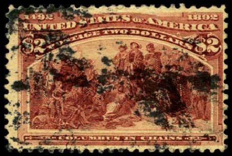 Cost of US Stamps Scott Cat. #242: 1893 US$2.00 Columbian Exposition. Harmer-Schau Auction Galleries, Feb 2012, Sale 92, Lot 1007