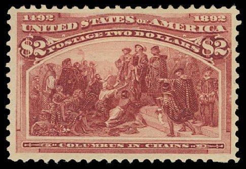 US Stamps Price Scott # 242 - 1893 US$2.00 Columbian Exposition. Daniel Kelleher Auctions, Jun 2012, Sale 630, Lot 1547