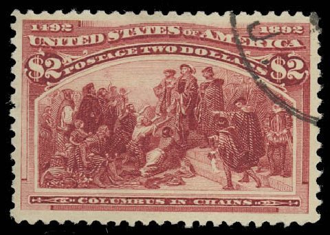 US Stamps Prices Scott # 242: 1893 US$2.00 Columbian Exposition. Daniel Kelleher Auctions, Oct 2012, Sale 632, Lot 1147