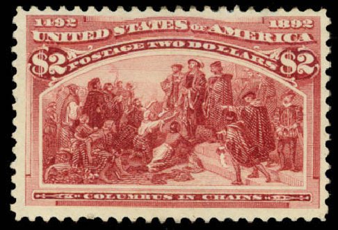 Price of US Stamp Scott 242 - US$2.00 1893 Columbian Exposition. Daniel Kelleher Auctions, Mar 2013, Sale 635, Lot 367