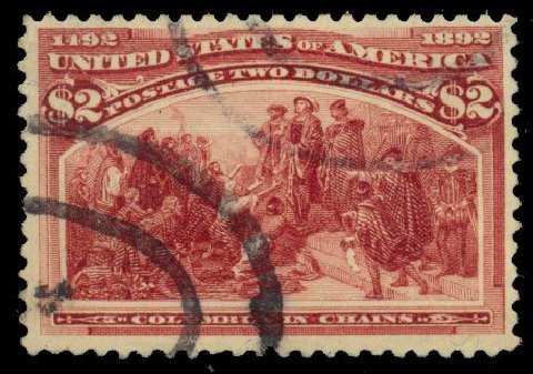 US Stamp Price Scott Catalog 242: 1893 US$2.00 Columbian Exposition. Daniel Kelleher Auctions, Dec 2013, Sale 640, Lot 207