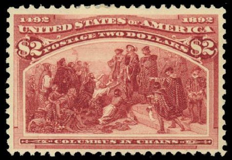 Price of US Stamp Scott Cat. # 242: 1893 US$2.00 Columbian Exposition. Daniel Kelleher Auctions, May 2014, Sale 652, Lot 367