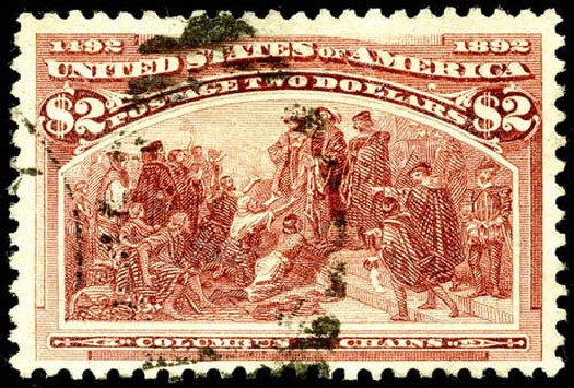 Values of US Stamps Scott # 242 - 1893 US$2.00 Columbian Exposition. Matthew Bennett International, Jun 2008, Sale 328, Lot 768