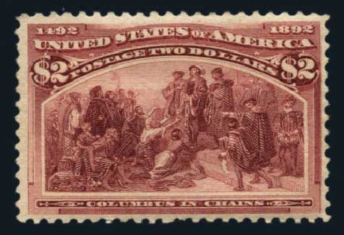 Values of US Stamp Scott Cat. #242: US$2.00 1893 Columbian Exposition. Harmer-Schau Auction Galleries, Aug 2014, Sale 102, Lot 1858
