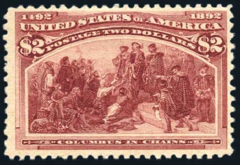 Costs of US Stamps Scott Catalog #242 - US$2.00 1893 Columbian Exposition. Harmer-Schau Auction Galleries, Jun 2008, Sale 78, Lot 1428