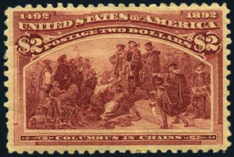Costs of US Stamp Scott # 242 - 1893 US$2.00 Columbian Exposition. Harmer-Schau Auction Galleries, Oct 2012, Sale 95, Lot 208