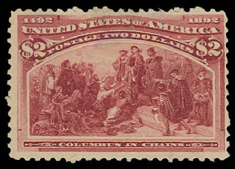 US Stamp Price Scott Catalog #242 - US$2.00 1893 Columbian Exposition. Daniel Kelleher Auctions, Jun 2012, Sale 630, Lot 1548