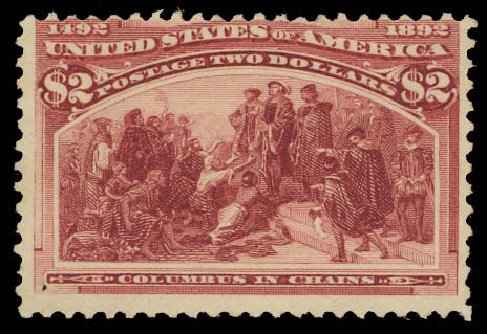 US Stamps Prices Scott Catalog 242: US$2.00 1893 Columbian Exposition. Daniel Kelleher Auctions, Aug 2012, Sale 631, Lot 918