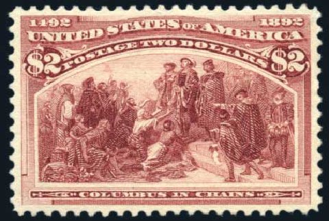 Values of US Stamps Scott #242: US$2.00 1893 Columbian Exposition. Harmer-Schau Auction Galleries, Jun 2008, Sale 78, Lot 1429