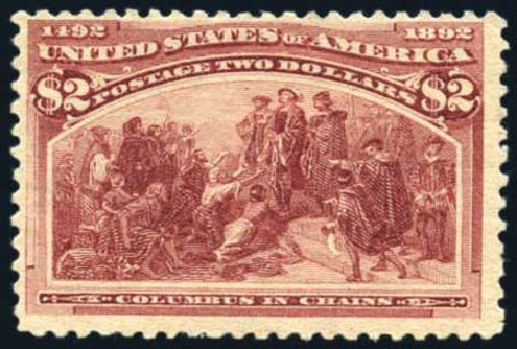 Costs of US Stamp Scott Catalogue #242 - 1893 US$2.00 Columbian Exposition. Harmer-Schau Auction Galleries, Jul 2010, Sale 86, Lot 439