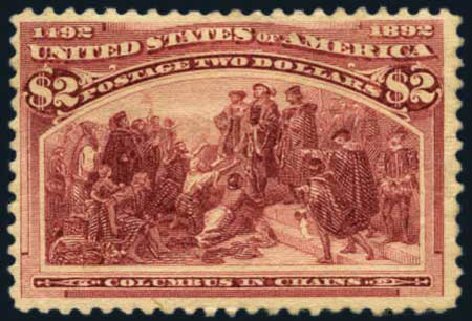 US Stamp Prices Scott 242: 1893 US$2.00 Columbian Exposition. Harmer-Schau Auction Galleries, May 2013, Sale 97, Lot 349