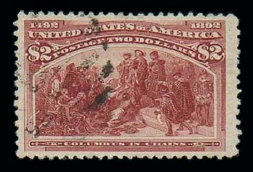 Costs of US Stamp Scott Cat. 242: 1893 US$2.00 Columbian Exposition. Matthew Bennett International, Jun 2007, Sale 319, Lot 1270