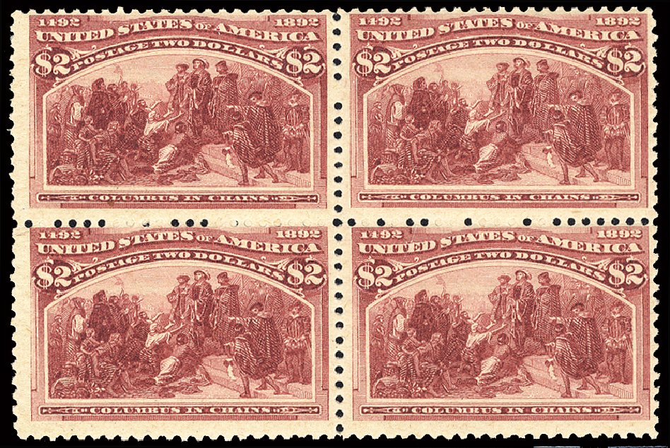 Values of US Stamps Scott Catalog # 242: 1893 US$2.00 Columbian Exposition. Cherrystone Auctions, Feb 2011, Sale 201102, Lot 70