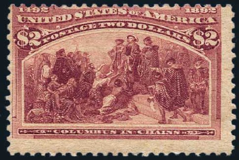 Value of US Stamps Scott Catalogue #242 - 1893 US$2.00 Columbian Exposition. Harmer-Schau Auction Galleries, May 2015, Sale 105, Lot 140