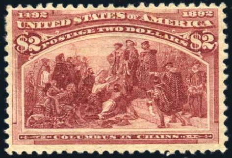 US Stamp Value Scott # 242 - 1893 US$2.00 Columbian Exposition. Harmer-Schau Auction Galleries, Jun 2008, Sale 78, Lot 1430