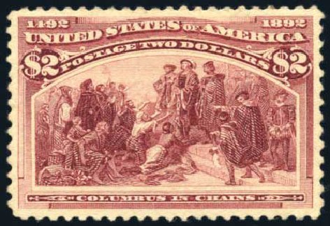 Values of US Stamp Scott 242 - US$2.00 1893 Columbian Exposition. Harmer-Schau Auction Galleries, Jul 2010, Sale 86, Lot 440