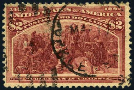 Costs of US Stamps Scott Cat. #242: US$2.00 1893 Columbian Exposition. Harmer-Schau Auction Galleries, Oct 2012, Sale 95, Lot 210