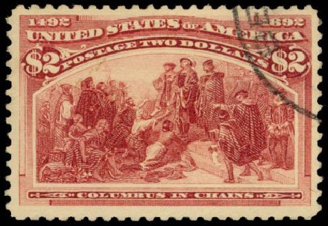 US Stamp Prices Scott 242 - 1893 US$2.00 Columbian Exposition. Daniel Kelleher Auctions, May 2014, Sale 652, Lot 370