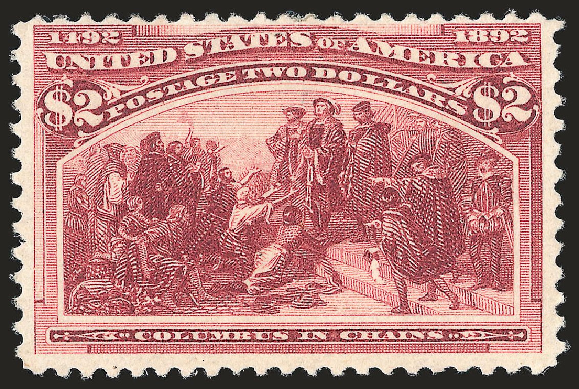 Values of US Stamp Scott Cat. #242: 1893 US$2.00 Columbian Exposition. Robert Siegel Auction Galleries, Jun 2010, Sale 992, Lot 2320