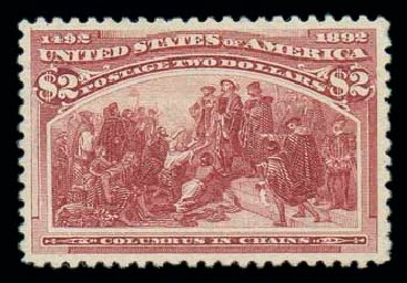 Value of US Stamps Scott Cat. # 242: US$2.00 1893 Columbian Exposition. Matthew Bennett International, Dec 2007, Sale 325, Lot 1761