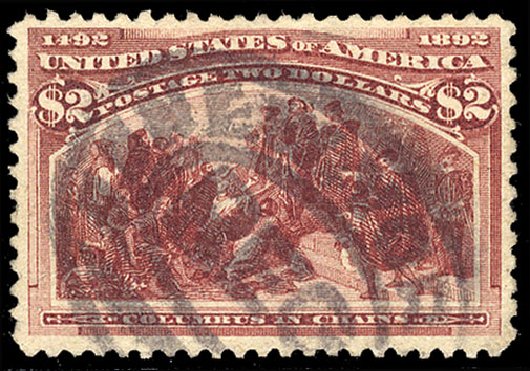 US Stamp Price Scott Catalogue # 242: 1893 US$2.00 Columbian Exposition. Cherrystone Auctions, Jan 2009, Sale 200901, Lot 171