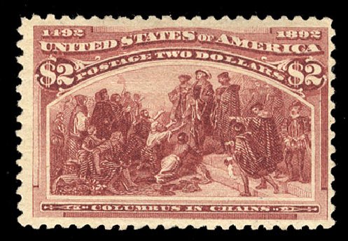 US Stamps Values Scott Catalog 242: US$2.00 1893 Columbian Exposition