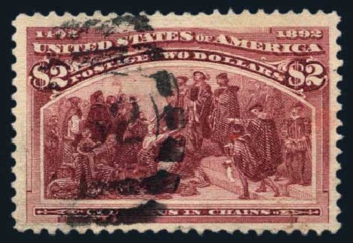US Stamp Prices Scott Catalog 242: 1893 US$2.00 Columbian Exposition. Harmer-Schau Auction Galleries, Aug 2014, Sale 102, Lot 1861