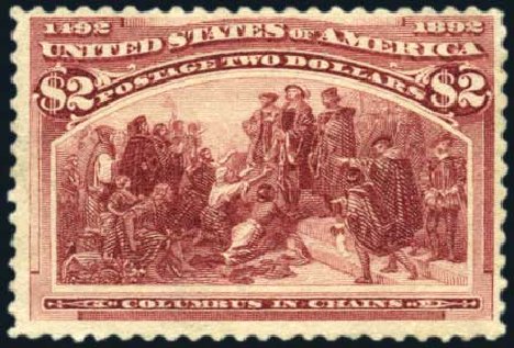 US Stamps Value Scott # 242 - 1893 US$2.00 Columbian Exposition. Harmer-Schau Auction Galleries, Oct 2009, Sale 83, Lot 391