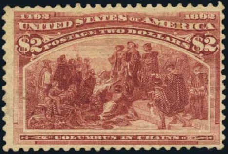 US Stamp Value Scott Catalog #242 - US$2.00 1893 Columbian Exposition. Harmer-Schau Auction Galleries, Oct 2011, Sale 91, Lot 231