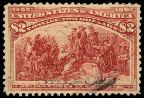 US Stamp Price Scott Catalogue 242: US$2.00 1893 Columbian Exposition. Daniel Kelleher Auctions, May 2014, Sale 652, Lot 371