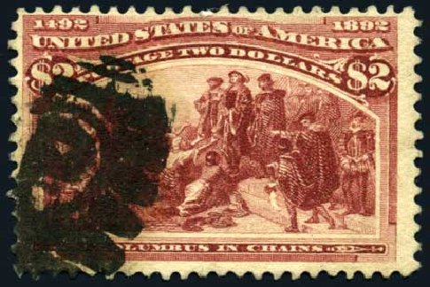 Price of US Stamp Scott Catalog #242: 1893 US$2.00 Columbian Exposition. Harmer-Schau Auction Galleries, Oct 2008, Sale 79, Lot 134