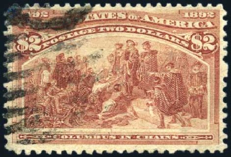 US Stamp Price Scott 242: US$2.00 1893 Columbian Exposition. Harmer-Schau Auction Galleries, Oct 2009, Sale 83, Lot 394