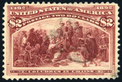 Price of US Stamps Scott Catalog #242 - US$2.00 1893 Columbian Exposition. Harmer-Schau Auction Galleries, Aug 2011, Sale 90, Lot 1374