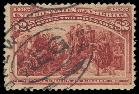 Costs of US Stamps Scott 242 - 1893 US$2.00 Columbian Exposition. Daniel Kelleher Auctions, Jul 2011, Sale 625, Lot 834