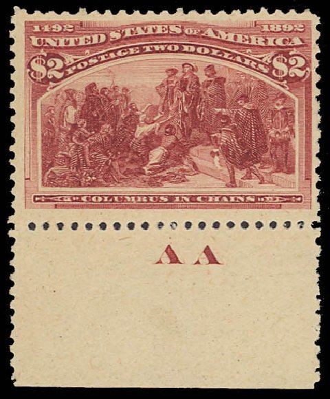 Costs of US Stamps Scott Catalogue # 242 - US$2.00 1893 Columbian Exposition. Daniel Kelleher Auctions, Jun 2012, Sale 630, Lot 1544