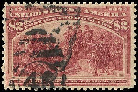 Values of US Stamps Scott Catalogue # 242 - 1893 US$2.00 Columbian Exposition. Regency-Superior, Nov 2014, Sale 108, Lot 474
