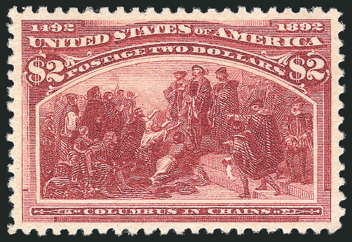 Values of US Stamp Scott Cat. 242 - 1893 US$2.00 Columbian Exposition. Robert Siegel Auction Galleries, Jun 2012, Sale 1025, Lot 184