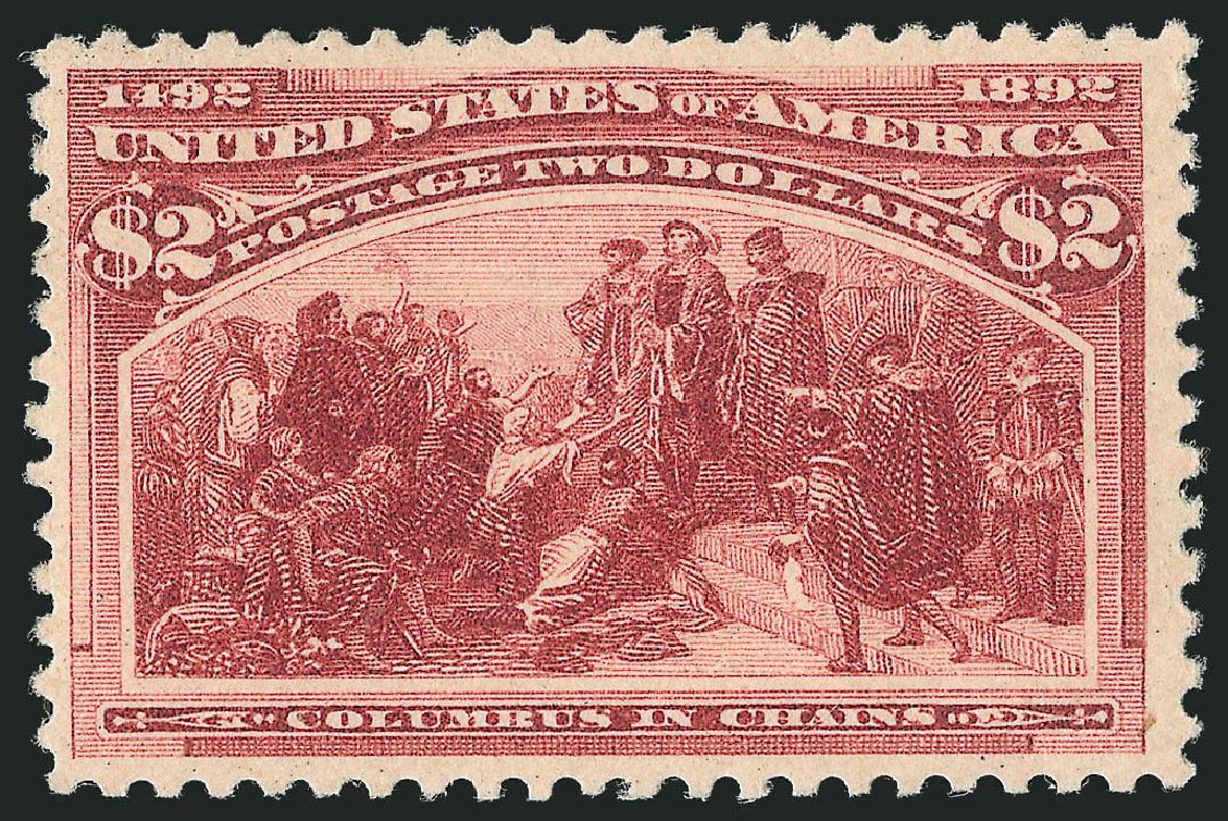 US Stamp Values Scott Cat. #242 - 1893 US$2.00 Columbian Exposition. Robert Siegel Auction Galleries, Jul 2013, Sale 1050, Lot 374