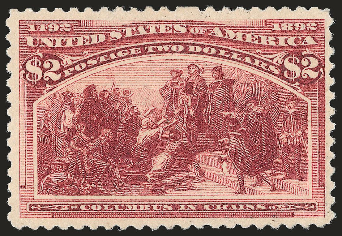 US Stamp Values Scott 242: 1893 US$2.00 Columbian Exposition. Robert Siegel Auction Galleries, Apr 2010, Sale 984, Lot 584