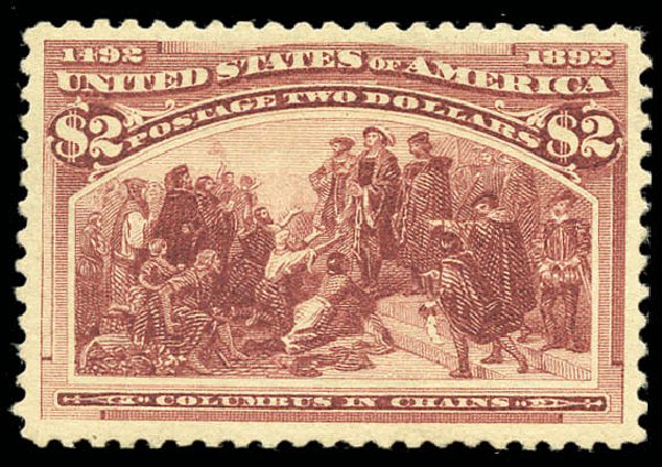 Prices of US Stamp Scott Cat. 242: US$2.00 1893 Columbian Exposition. Matthew Bennett International, Sep 2010, Sale 331, Lot 595