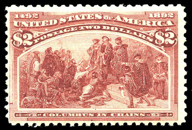 Cost of US Stamp Scott # 242 - 1893 US$2.00 Columbian Exposition. Matthew Bennett International, May 2014, Sale 350, Lot 365