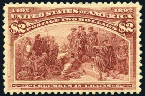 US Stamps Value Scott Catalog 242: US$2.00 1893 Columbian Exposition. Harmer-Schau Auction Galleries, May 2014, Sale 101, Lot 135