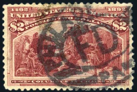 Prices of US Stamps Scott 242 - 1893 US$2.00 Columbian Exposition. Harmer-Schau Auction Galleries, Apr 2009, Sale 81, Lot 575