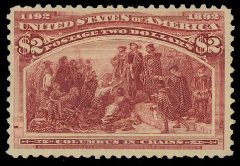 US Stamp Price Scott 242 - US$2.00 1893 Columbian Exposition. Daniel Kelleher Auctions, Jun 2012, Sale 630, Lot 1545