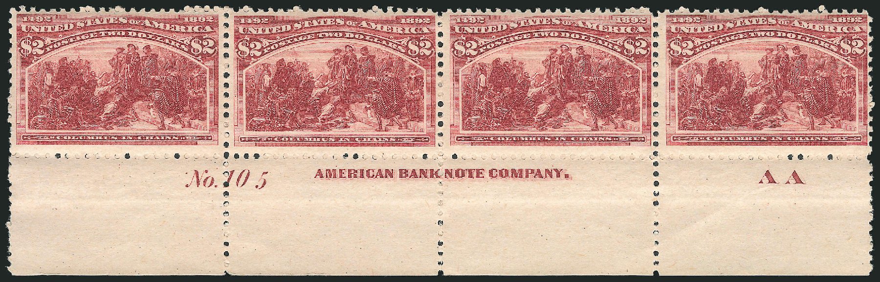 Cost of US Stamp Scott 242 - 1893 US$2.00 Columbian Exposition. Robert Siegel Auction Galleries, Mar 2011, Sale 1007, Lot 2485
