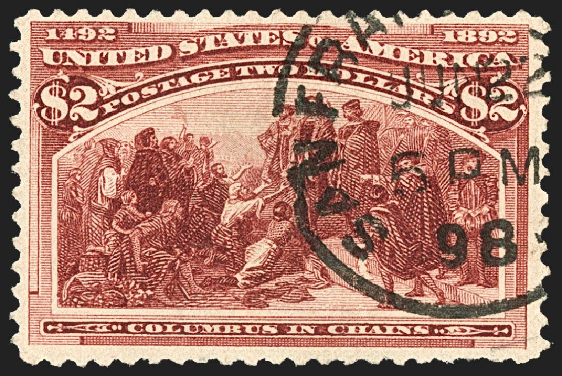 US Stamp Values Scott Catalogue # 242 - US$2.00 1893 Columbian Exposition. Robert Siegel Auction Galleries, Jul 2015, Sale 1107, Lot 335